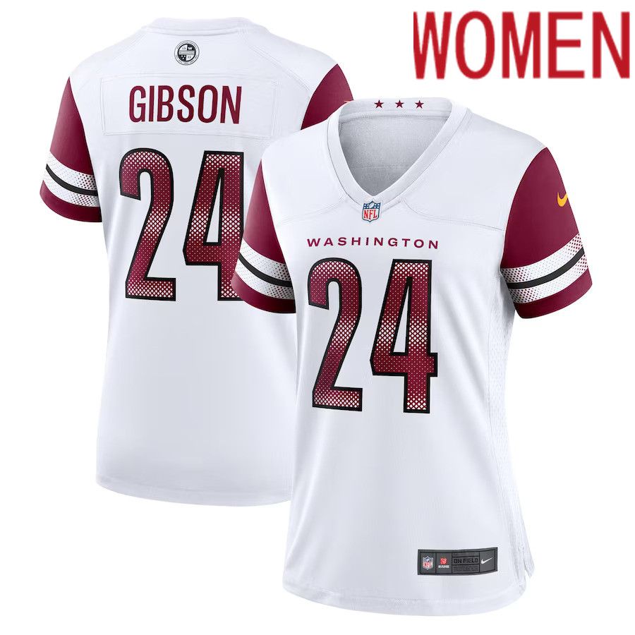Women Washington Commanders 24 Antonio Gibson Nike White Game NFL Jersey